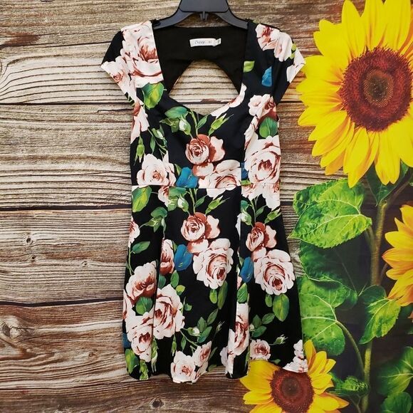 "Sunny Girl" Woman's dress Size: large lg floral Sleeveless perowned - Picture 1 of 7